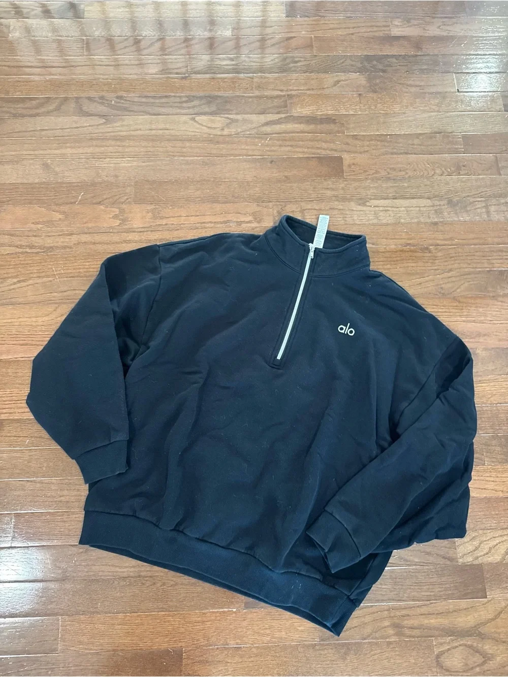 ALO Yoga Womens Black Accolade Quarter Zip Sweatshirt